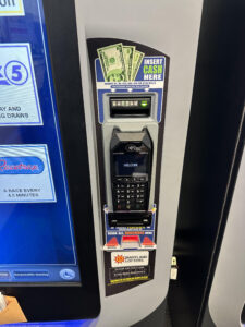 image of debit card reader on Lottery machine